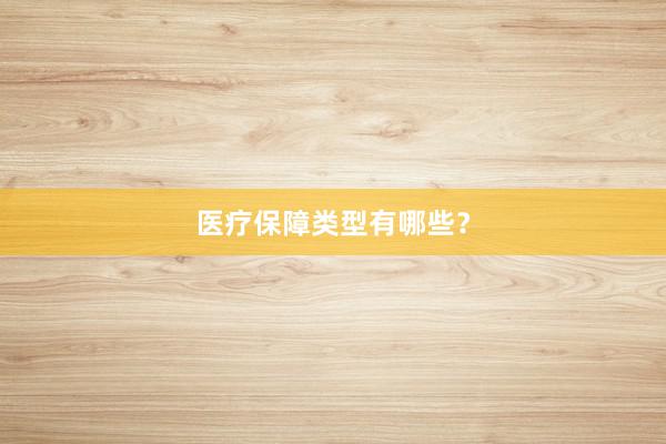 医疗保障类型有哪些？